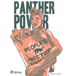 Panther Power Second Version original art from Inktober 2018