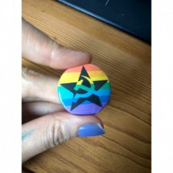 LGBT communist star button badge pin