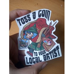 Toss a coin to your local artist sticker