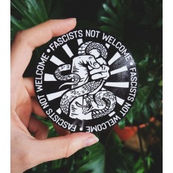 Fascist not welcome model 2 round sticker antifa