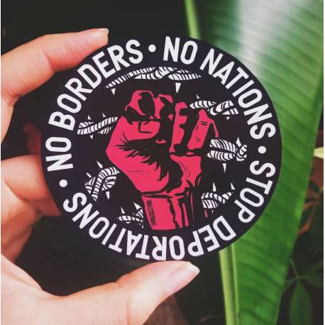 No borders no nations stop deportations sticker