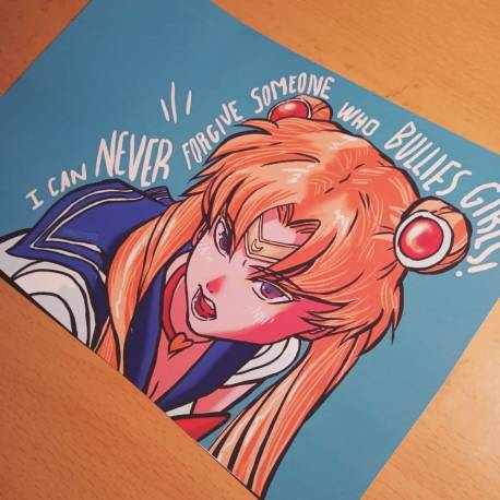 i can never forgive someone who bullies girls sailor moon postcard