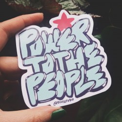 Power to the people glossy sticker