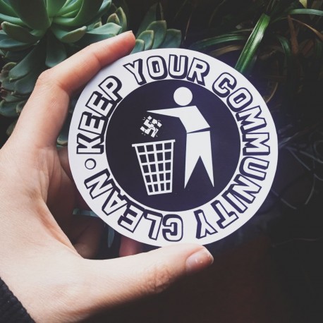 Keep your community clean antifascist sticker