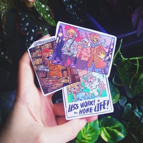 Less work, more life sticker