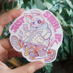 Just steal it bunny sticker